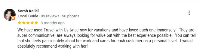 Travel with Us Testimonial